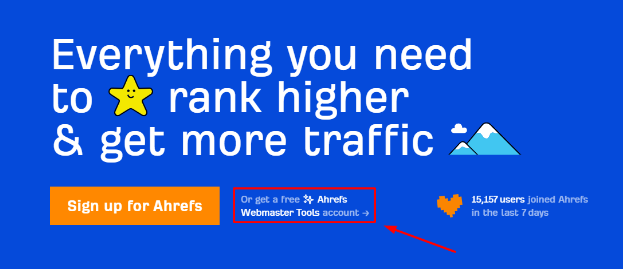 Click Ahrefs Webmaster Tools Click Ahrefs Webmaster Tools