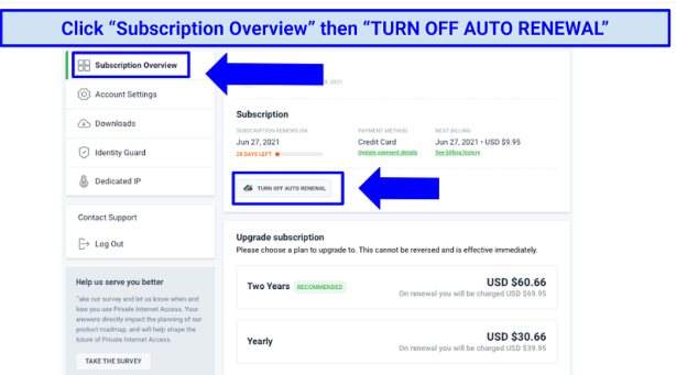 Click On TURN OFF AUTO RENEWAL Click On TURN OFF AUTO RENEWAL