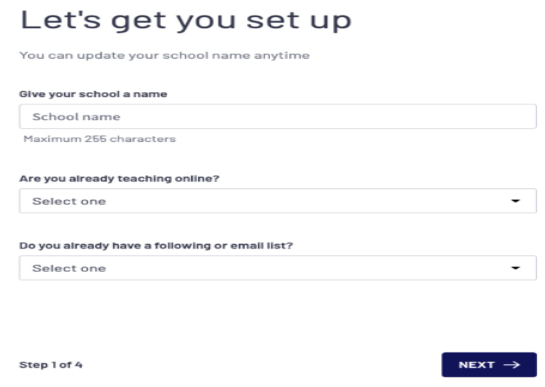 Create Account By Selecting The Proper Options