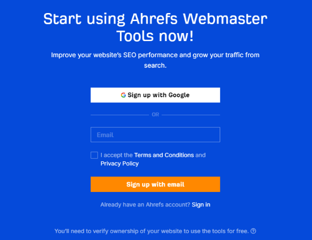 Create An Ahrefs Account Create An Ahrefs Account