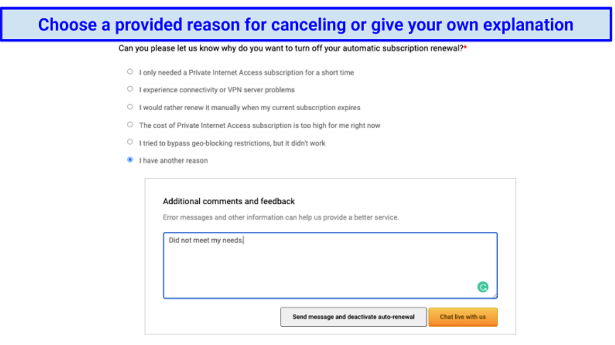 Provide A Reason Why Are Your Cancelling This Services Provide A Reason Why Are Your Cancelling This Services