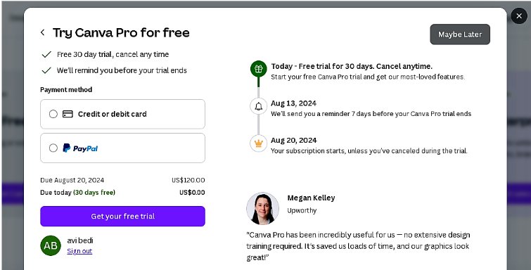 Choose Your Payment Method & Click Get Your Free Trial Choose Your Payment Method & Click Get Your Free Trial