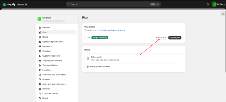 Click Cancel Trial Click Cancel Trial