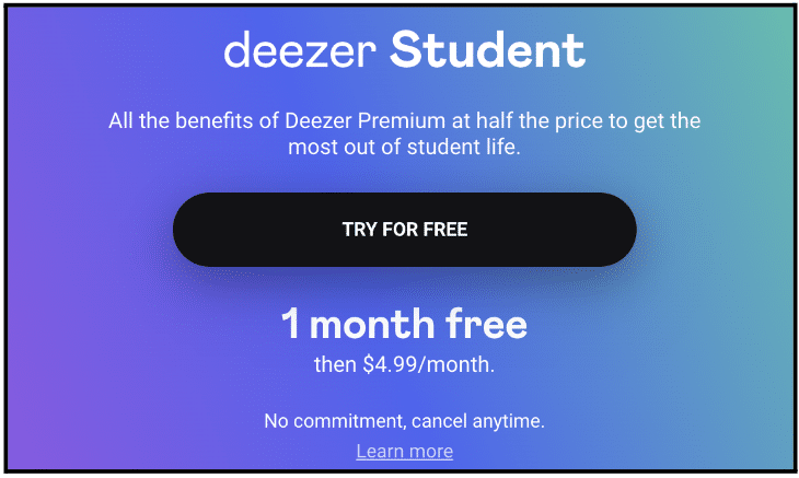 Deezer Student Plans