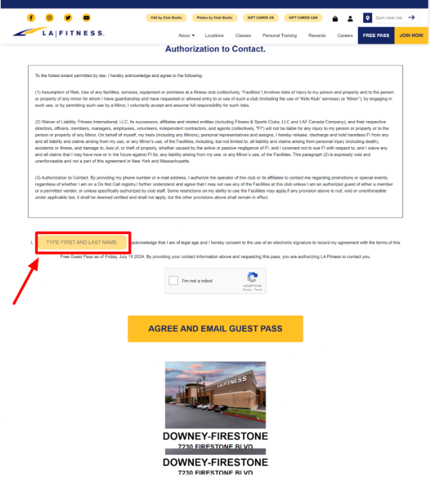 Fill In The Captcha To Request The Guest Pass