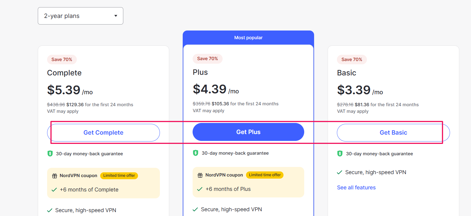 Select Your Preferred Plan