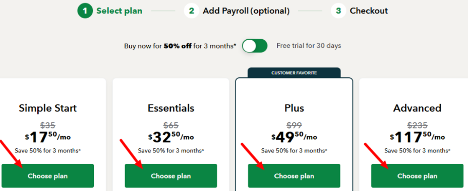 Click Choose Plan