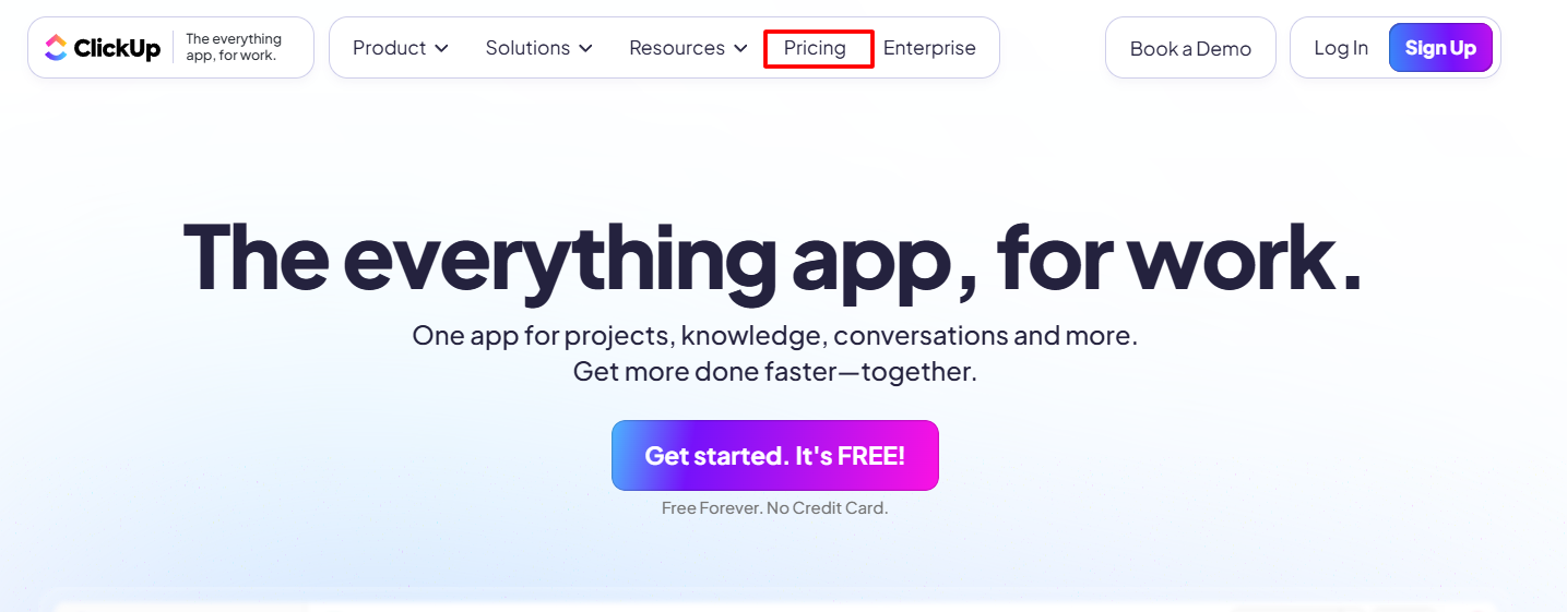 ClickUp's Official Website