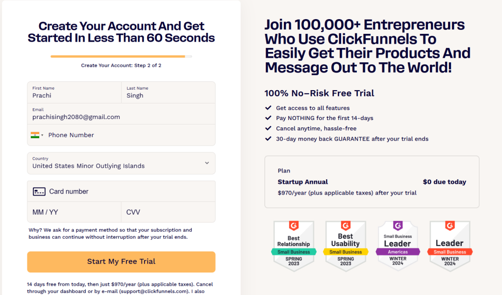 Clickfunnels Checkout Page