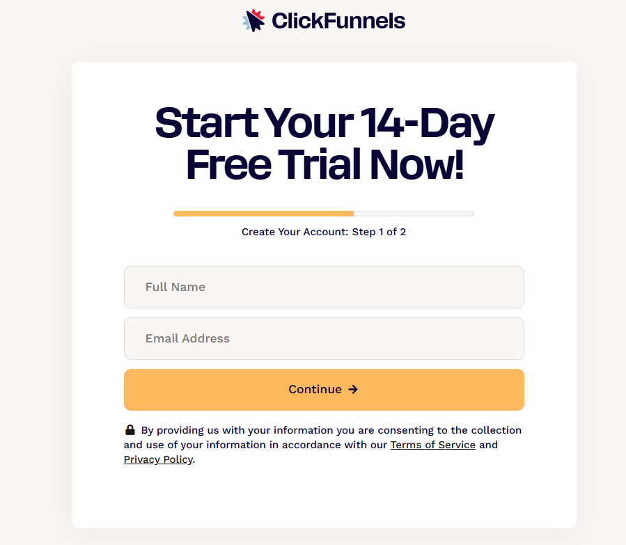 Clickfunnels Signup Page