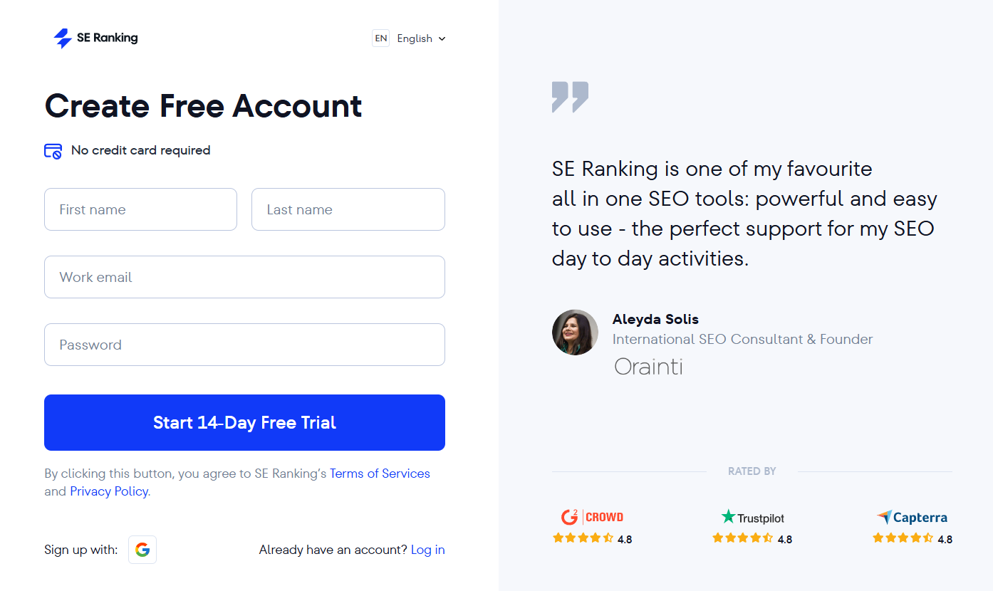 Create Your SE Ranking Account