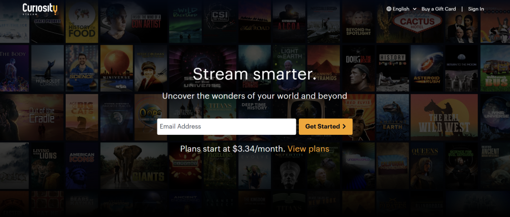 Curiosity Stream Website