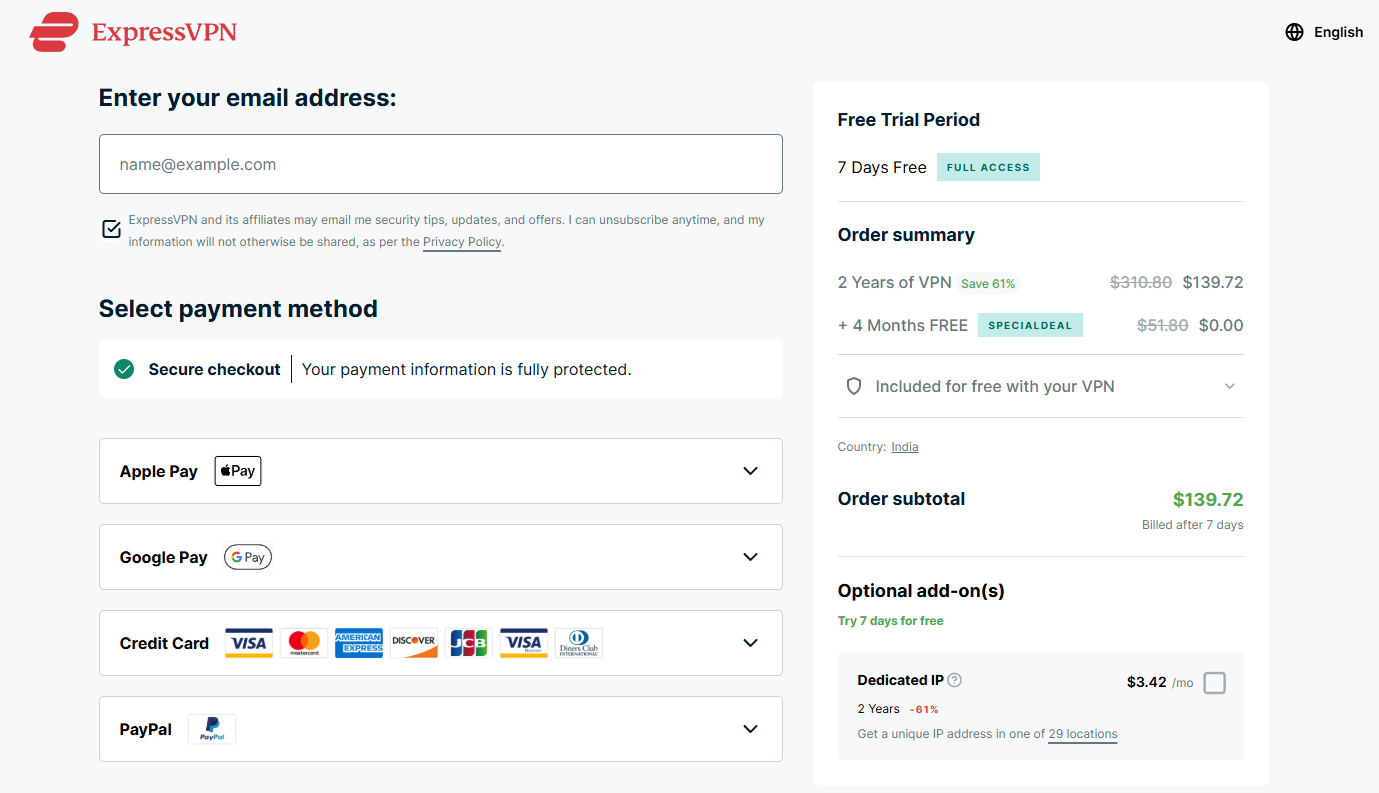 Enter Your Payment Information