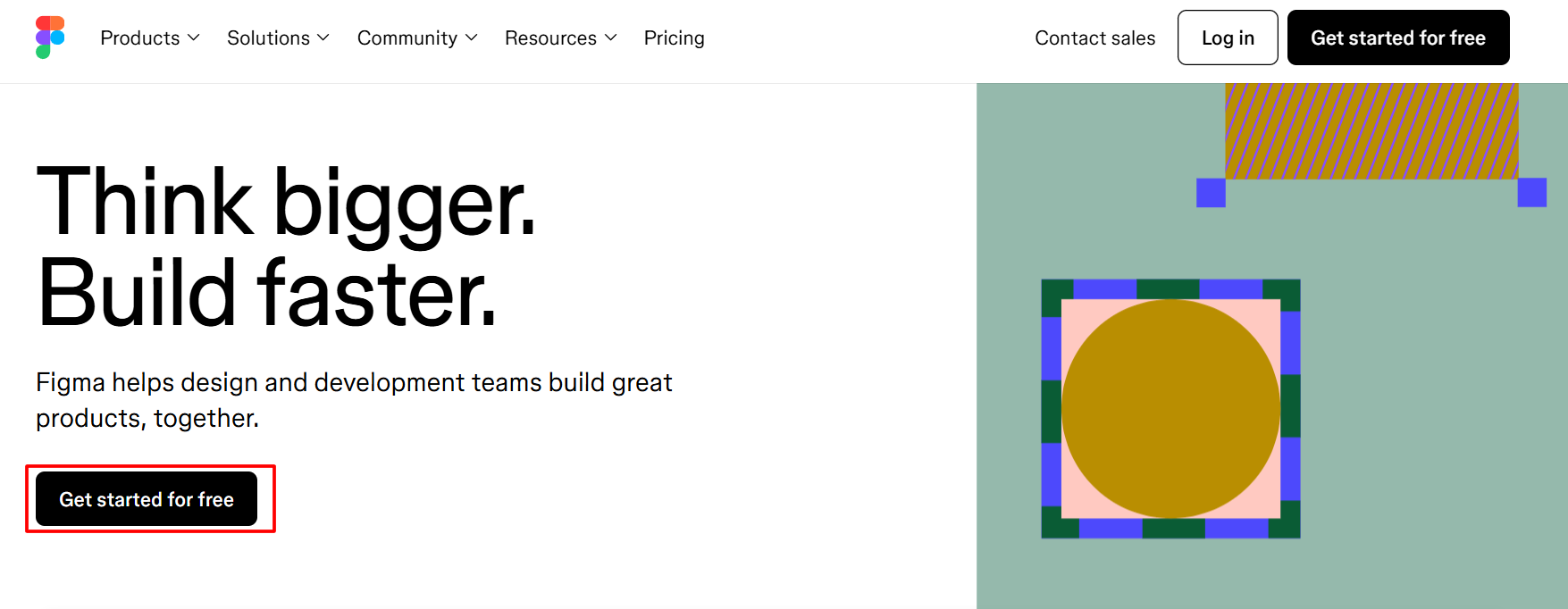 Figma Website & Click Get Start For Free
