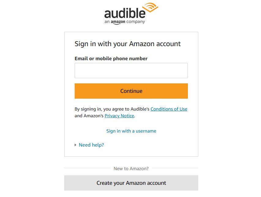 Audible Signin Page