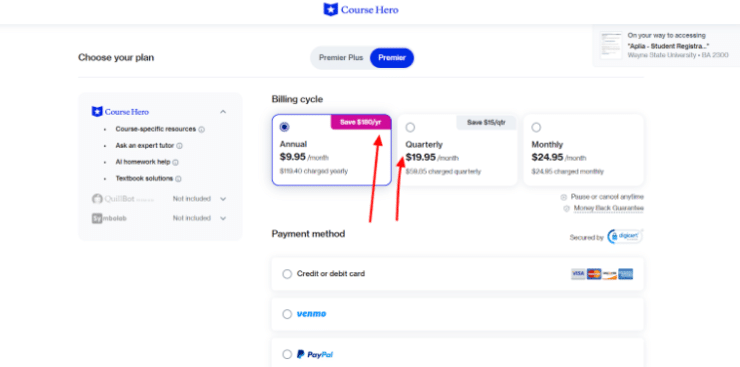 Course Hero Discount Plans