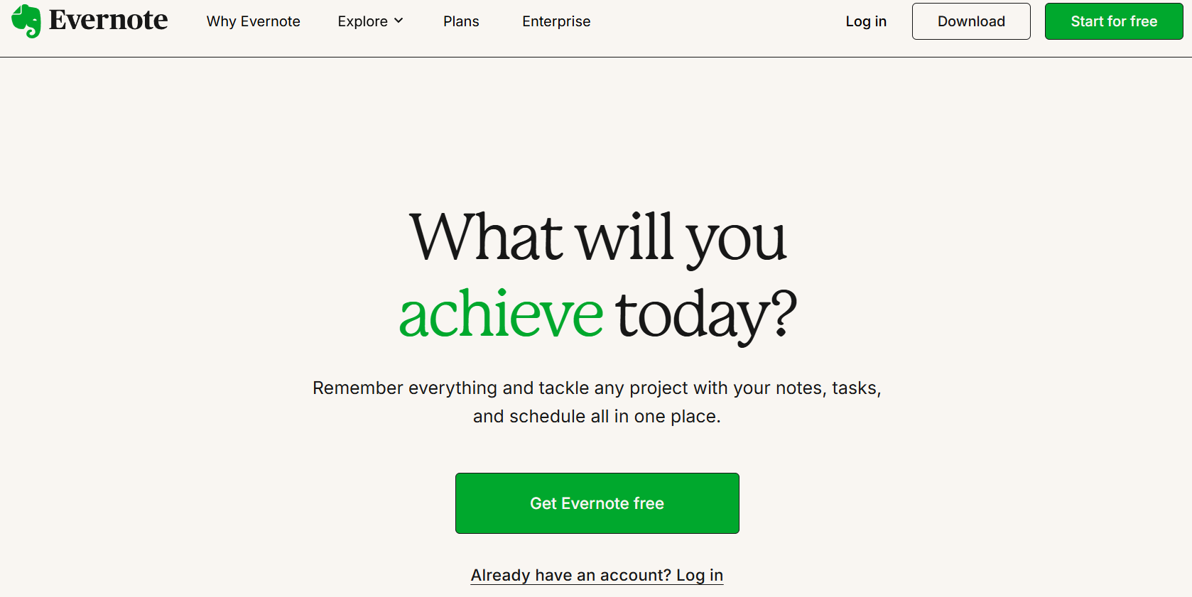 Evernote Homepage