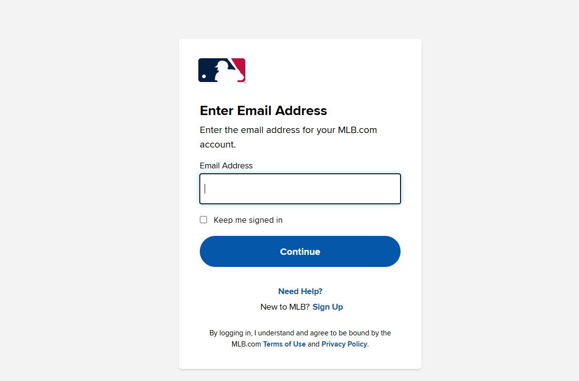 MLB.Tv Register Page