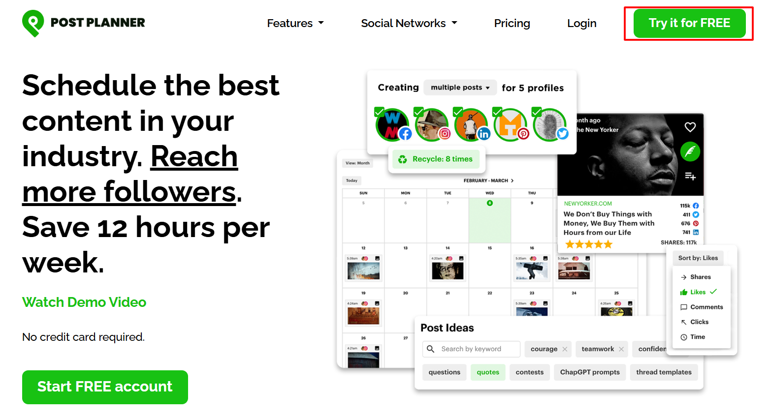 Post Planner Homepage