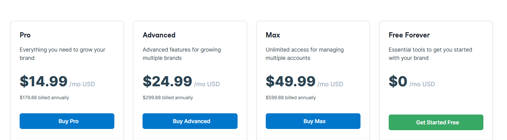 Tailwind Pricing Plans