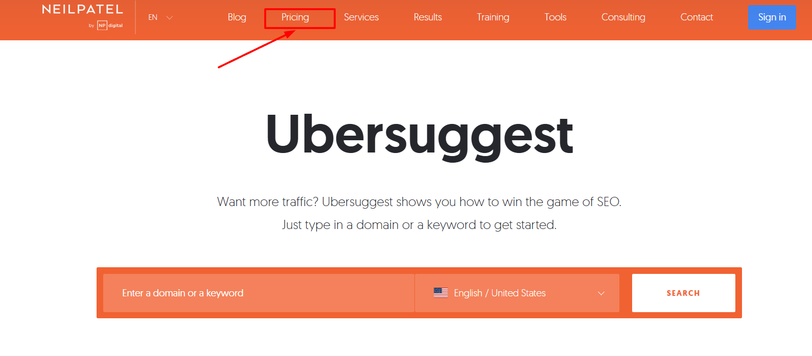 Ubersuggest Official Website