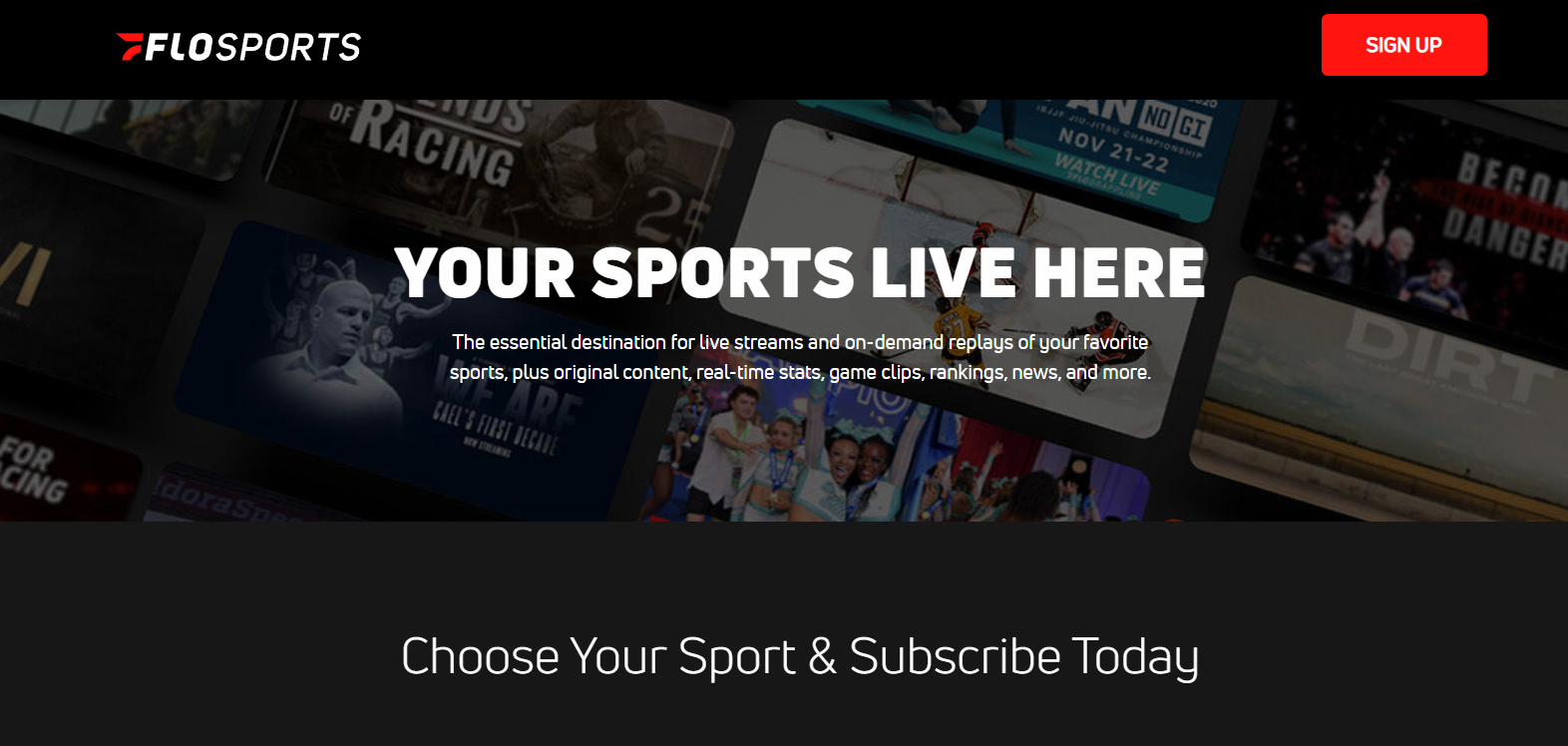 FloSports Homepage