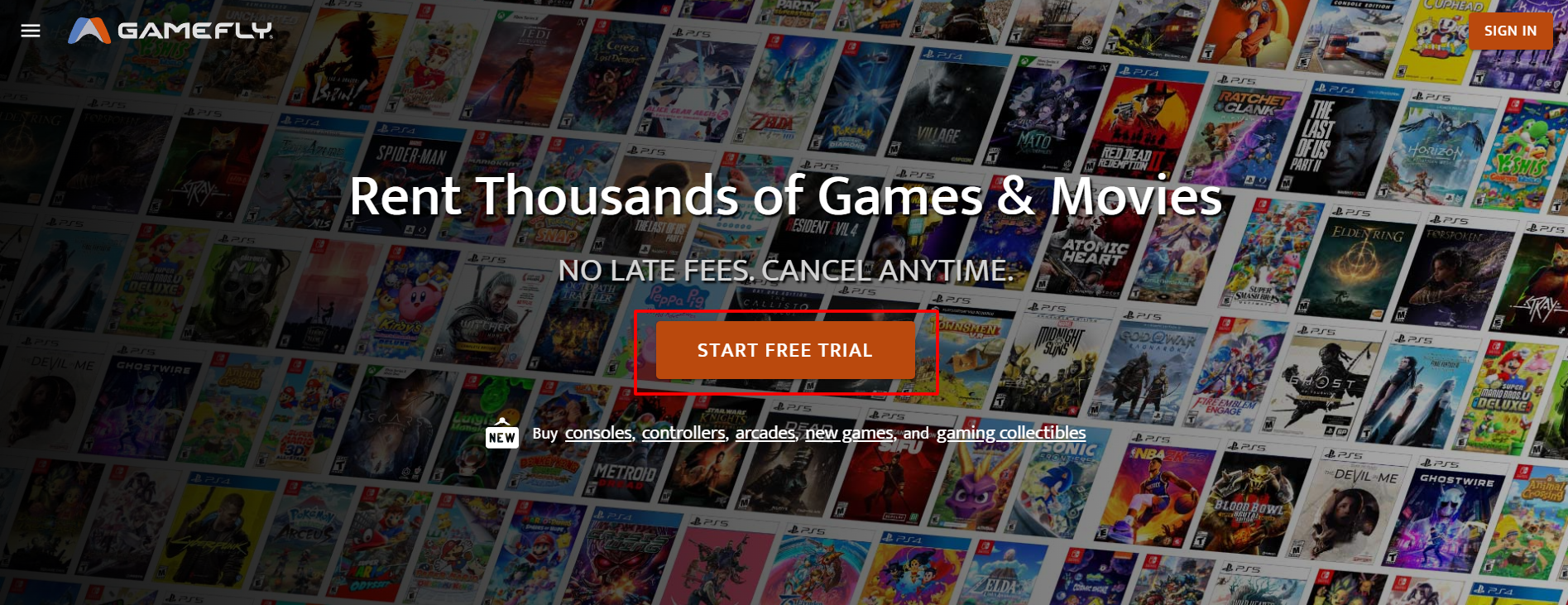 GameFly Homepage