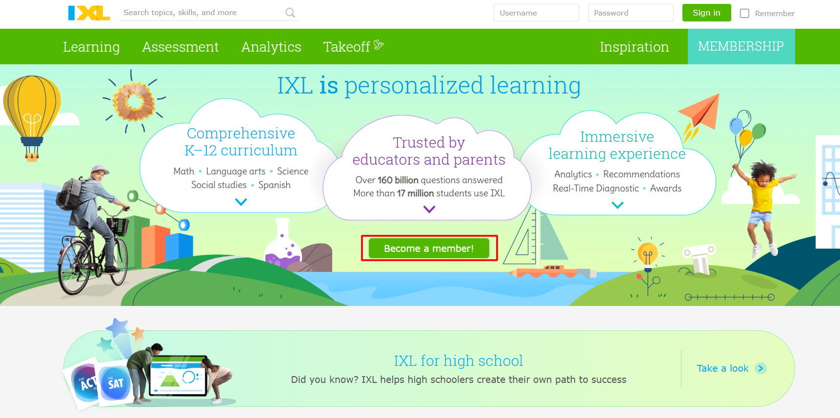 IXL Homepage