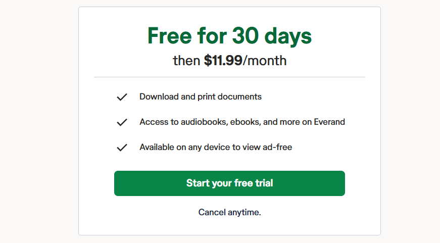 Scribd Pricing