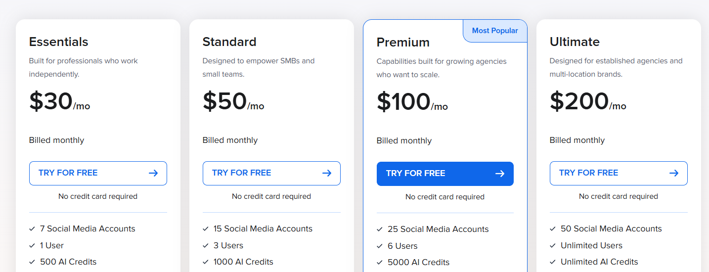 SocialPilot Pricing Plans