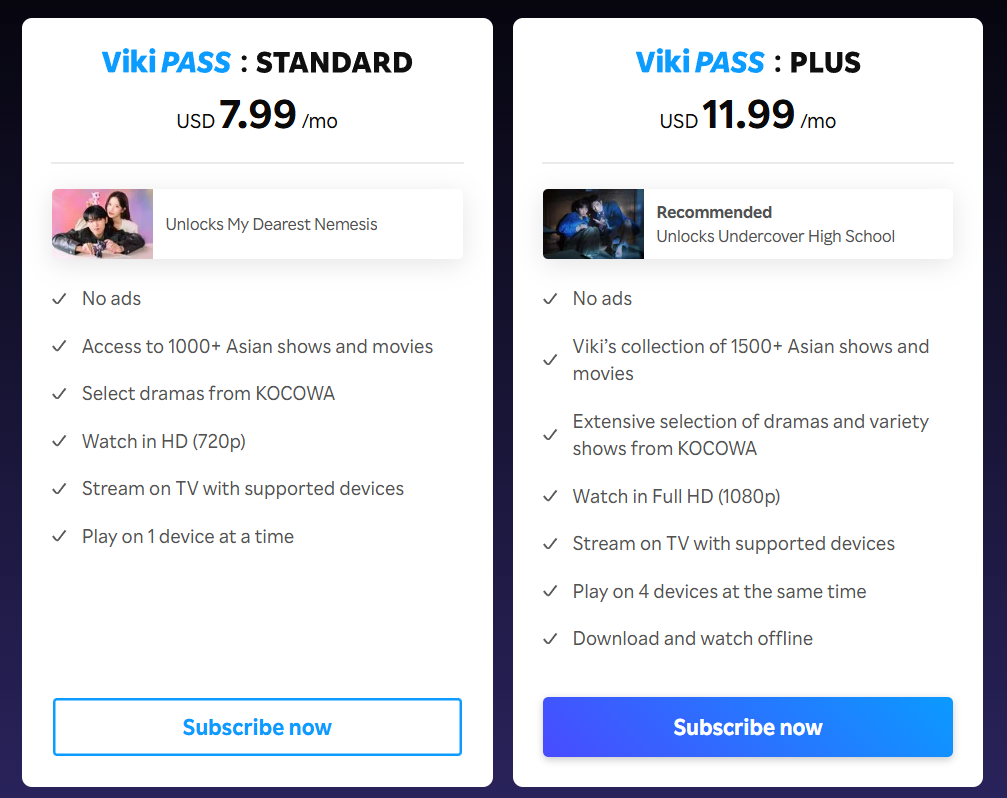 Viki Free Trial Page