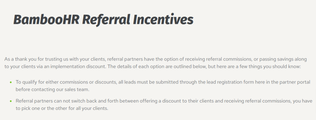 BambooHR Referral Incentives