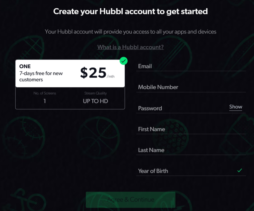 Kayo Create Account