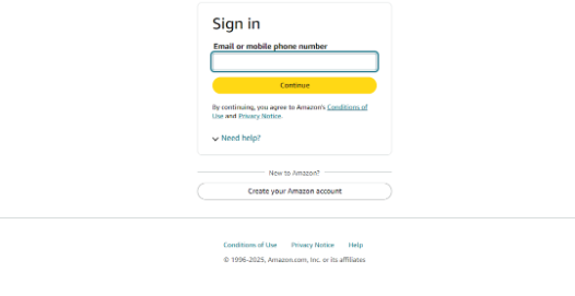 Amazon Prime page