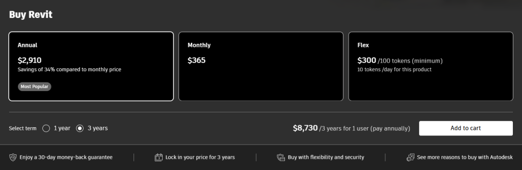 Autodesk Revit Pricing Plans