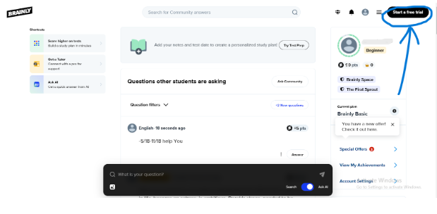 Brainly start free trial