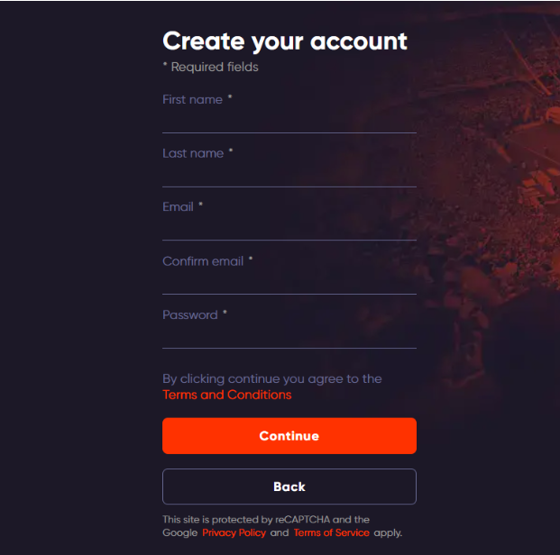 Fanatiz Website Signup