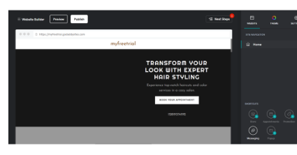 Generate  GoDaddy website layout