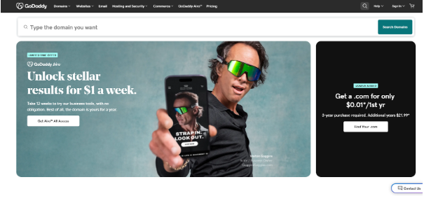 GoDaddy's official website