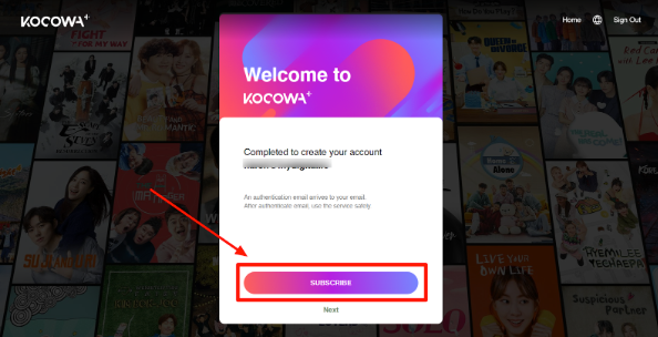 Kocowa+ Subscription button