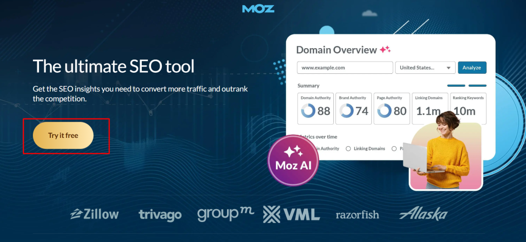 Moz Pro homepage