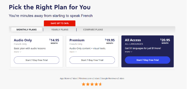 Pimsleur Pricing And Plans
