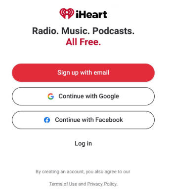 Signup on iHeart Website