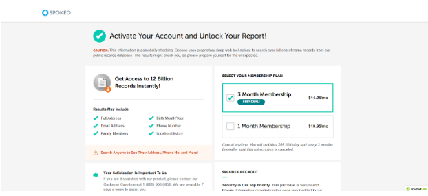 Spokeo 3-month membership
