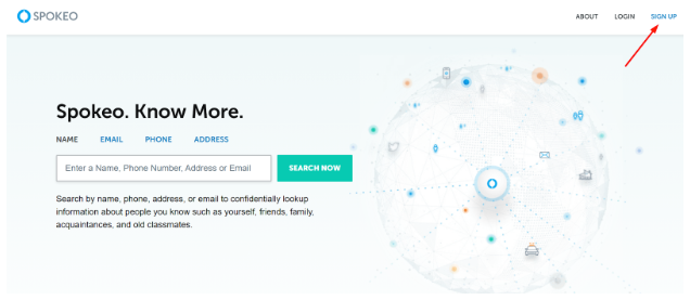 Spokeo signup button