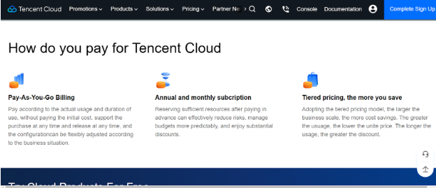 Tencent Cloud Pricing & Plans