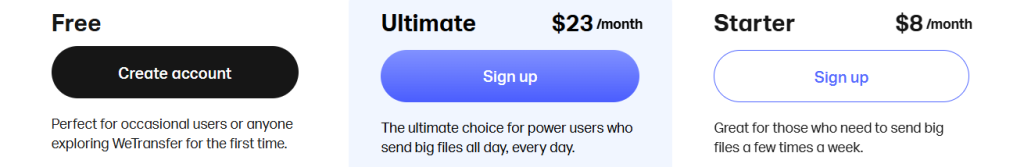 WeTransfer Subscriptions