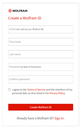 Wolfram Alpha Account creation