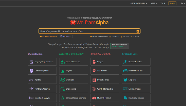 Wolfram Alpha Website