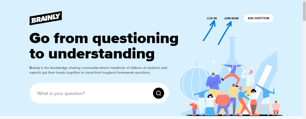 Brainly website login button